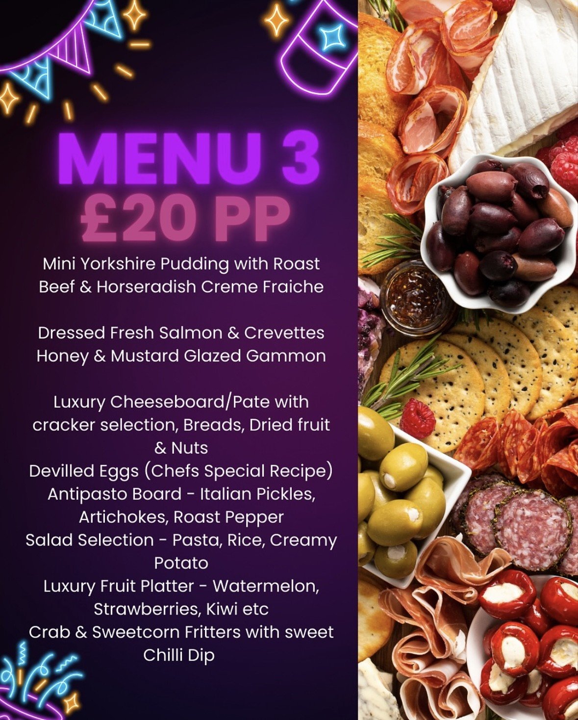 Venue 42 function food menu